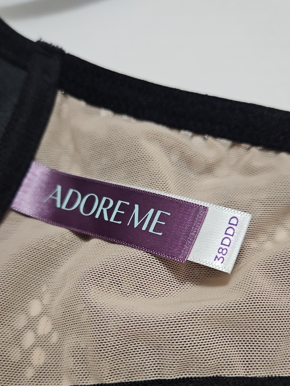 Adore Me Black Lace Push-Up Bra Size 38DDD Front Closure Seamless - Picture 4 of 8